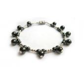 Magnet Clasp - 18cm Hematite Stone Beaded Bracelet